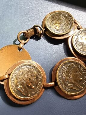 Gold-Tone Coin Link Bracelet